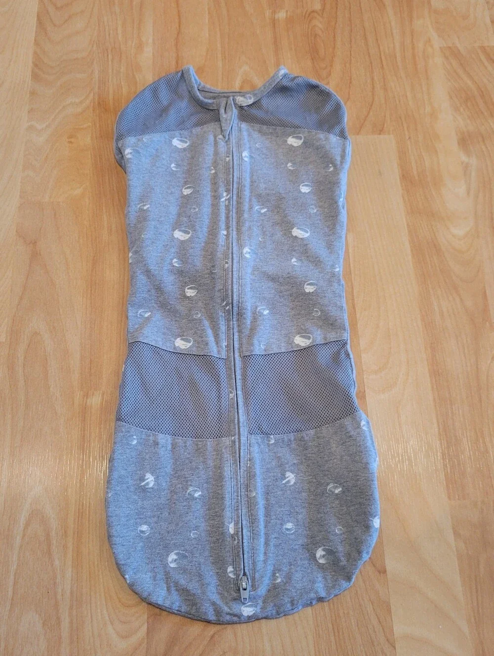 Baby Sleep Sack Swaddle in Gray with Dot Pattern